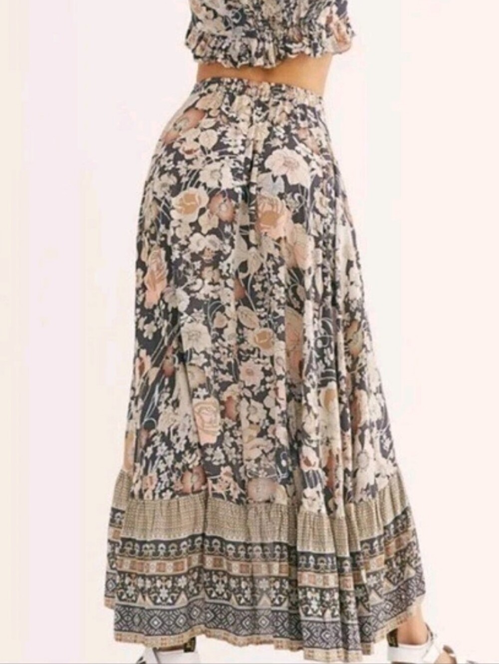 Spell Amethyst Nightfall Castaway Floral High-Low Maxi Skirt Boho Festival Small - Picture 3 of 12